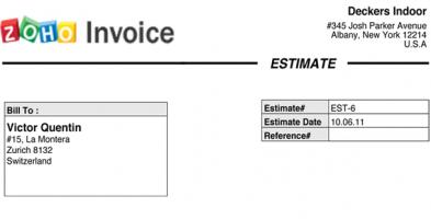 Estimates quote #1