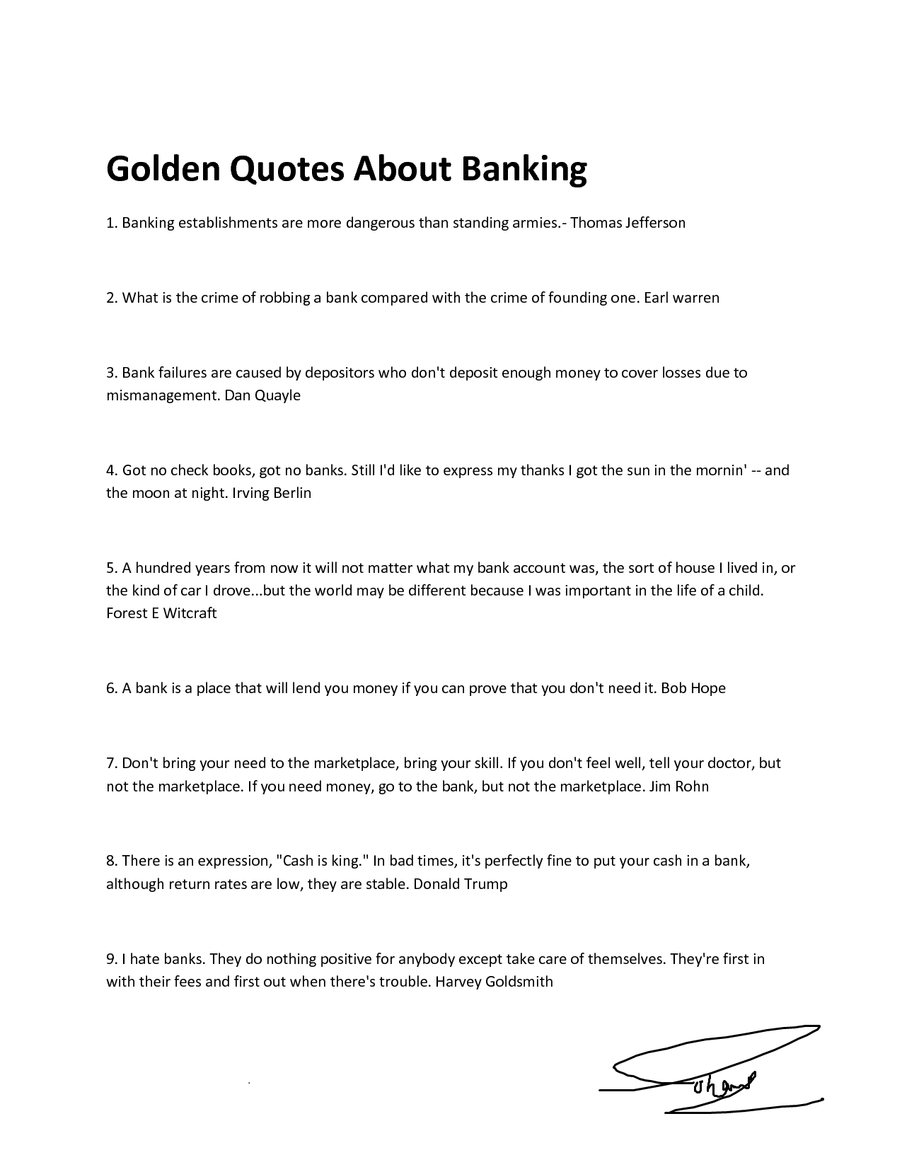 Bank quote #5